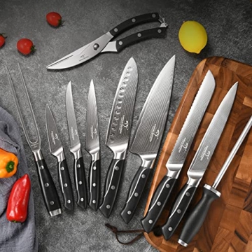 Elegant 18 Pieces Damascus Kitchen Knife Set for All