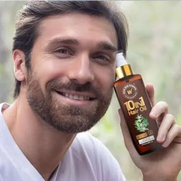 WOW Skin Science 10 in 1 Nourishing Hair Oil - Treats Dry, Damaged Hair and Promotes Growth - With Argan and Rosemary Oil for Women and Men (6.76 Fl Oz)