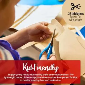 Chipboard Sheets 8.5" x 11" - 100 Sheets 22 Point Recycled Pressed Cardboard - Kraft Cardboard for Scrapbooking, Shipping Insert & Backing Picture Frames