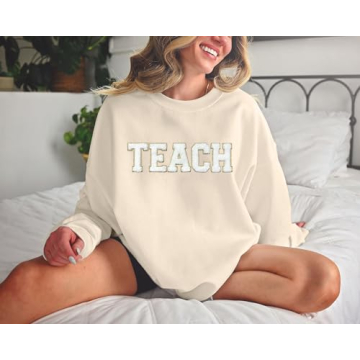 AIIWEIS Teacher Sweatshirt Oversized Soft Casual Pullover
