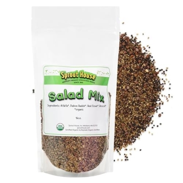 The Sprout House Salad Mix - Sprouting Seeds Mix - Organic & Non-GMO - Alfalfa, Broccoli, Clover, Ra...