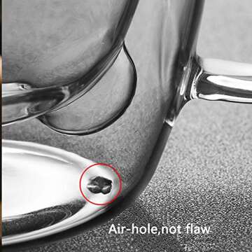 Amyhome Cute Mugs Bear Coffee Cup Double Wall Insulated Glass, Espresso Cup, Milk Cup, Tea Cup, Valentine's Day Christmas Birthday Gifts for Children and Adults