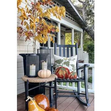 LampLust Outdoor Lantern Decorative Outdoor Patio Decor, 12 Inch Candle Lantern, Black Metal, Outdoor Lanterns for Patio Waterproof, Battery Included, Modern Farmhouse Front Porch Decor