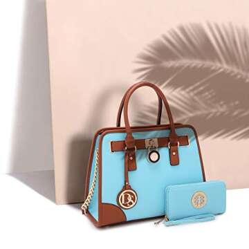 Women Designer Handbags and Purses Ladies Satchel Bags Shoulder Bags Top Handle Bags w/Matching Wall...