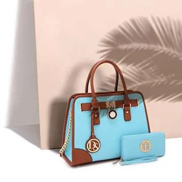 Women Designer Handbags and Purses Ladies Satchel Bags Shoulder Bags Top Handle Bags w/Matching Wall...