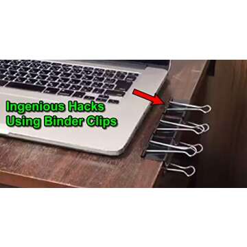 KTOJOY Extra Large Binder Clips (36 Pack) 2 Inch, Big Paper Clamps for Office Supplies, Black