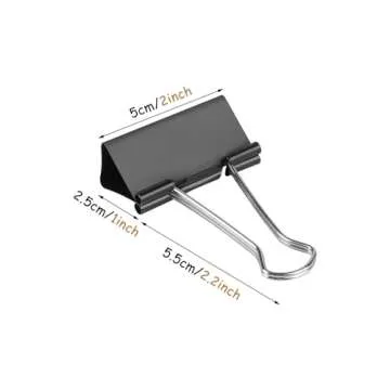 KTOJOY Extra Large Binder Clips (36 Pack) 2 Inch, Big Paper Clamps for Office Supplies, Black