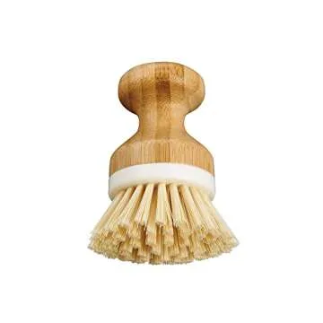 HIC Kitchen Vegetable Scrubber Dishwashing Brush, Bamboo with Non-Scratch Bristles, Set of 2
