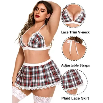Avidlove Plus Size School Girl Costume Sexy Cosplay Set