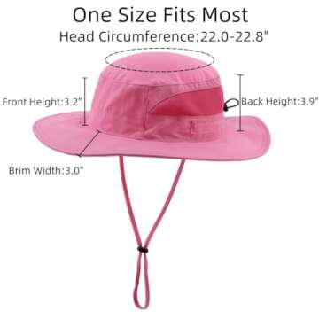 Connectyle Women's UPF 50+ Safari Sun Hat Breathable UV Protection Fishing Hat (Hot Pink)