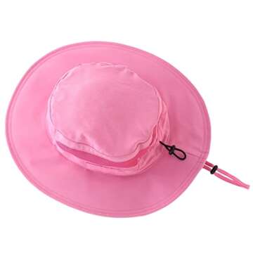 Connectyle Women's UPF 50+ Safari Sun Hat Breathable UV Protection Fishing Hat (Hot Pink)