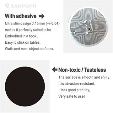 20pcs NFC Stickers Black NFC Tags Sticker NTAG215 NFC Rewritable Tags NFC 215 RFID Sticker (25mm) Programmable NFC Tag 504 Bytes Compatible with iPhone and All Other NFC Enabled Devices