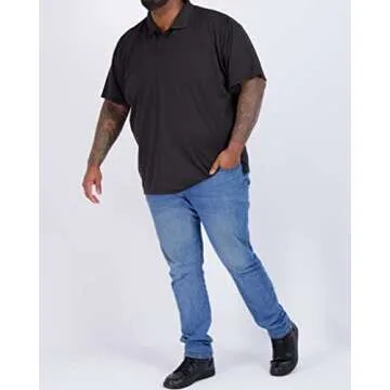 Real Essentials 3 Pack Mens Dry Dri Fit Polo Shirt Short Sleeve Golf Tennis Active Athletic Performance Work Sports Collared Business Casual Tee