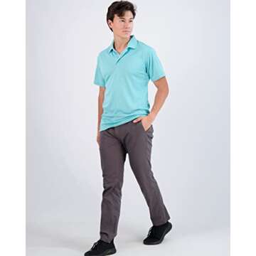 Real Essentials 3 Pack Mens Dry Dri Fit Polo Shirt Short Sleeve Golf Tennis Active Athletic Performance Work Sports Collared Business Casual Tee