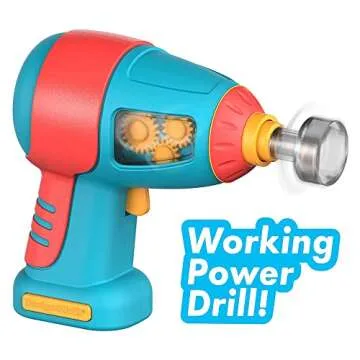 Educational Insights Design & Drill Build-It Bucket with Electric Drill Toy, 41 Pieces, Preschool ST...