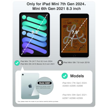 TiMOVO iPad Mini 7 Case with Auto Sleep & Touch ID