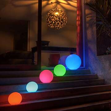 Mr.Go 8-inch Ultra-Fun LED Glowing Ball Light w/Remote, RGB Color Changing Globe Mood Lamp, 16 Color...