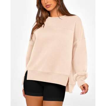 BTFBM Women's Casual Crewneck Sweatshirts for Cozy Comfort