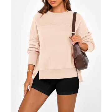 BTFBM Women's Casual Crewneck Sweatshirts for Cozy Comfort