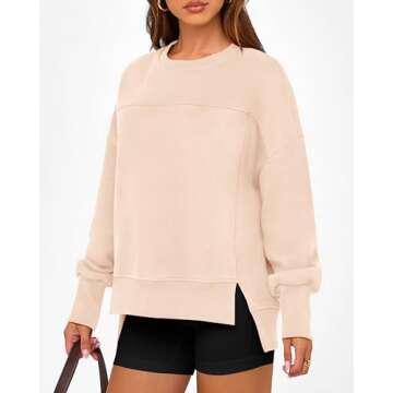 BTFBM Women's Casual Crewneck Sweatshirts for Cozy Comfort