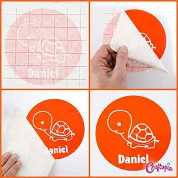 Craftopia vinyl transfer paper tape roll 12 inch x 8 feet clear, red alignment grid application tape for cricut cameo silhouette self adhesive oracal for signs crafts decals medium to high tack