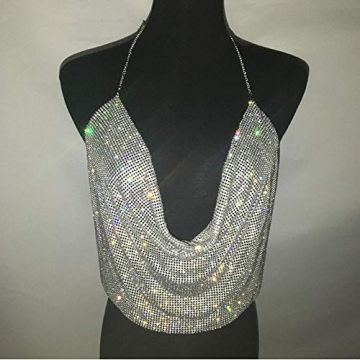 RARITYUS Sexy Rhinestone Tank Top for Night Club Rave