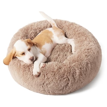 Bedsure Calming Dog Bed - Donut Shape, Washable Plush Bed for Small Dogs & Cats