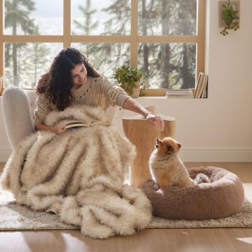Bedsure Calming Dog Bed for Small Dogs - Plush Donut Design
