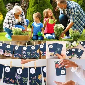 Seeds Advent Calendar 2024 Christmas Countdown - Non-GMO Heirloom Seeds 24 Types of Perennial Flower Seeds for Planting - Unique Christmas Garden Hanging Decoration for Women Adults Kids Family