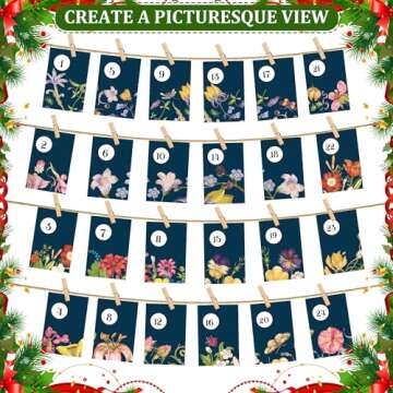 Seeds Advent Calendar 2024 Christmas Countdown - Non-GMO Heirloom Seeds 24 Types of Perennial Flower Seeds for Planting - Unique Christmas Garden Hanging Decoration for Women Adults Kids Family