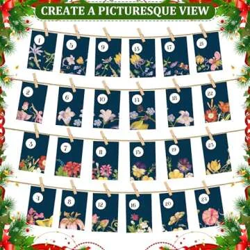 Seeds Advent Calendar 2024 Christmas Countdown - Non-GMO Heirloom Seeds 24 Types of Perennial Flower Seeds for Planting - Unique Christmas Garden Hanging Decoration for Women Adults Kids Family