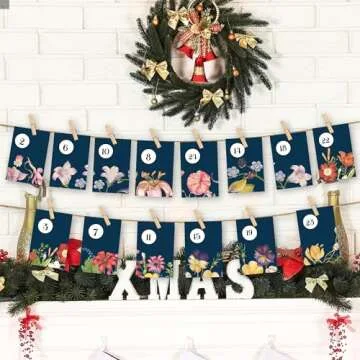 Seeds Advent Calendar 2024 Christmas Countdown - Non-GMO Heirloom Seeds 24 Types of Perennial Flower Seeds for Planting - Unique Christmas Garden Hanging Decoration for Women Adults Kids Family