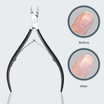 Cuticle Nipper with Cuticle Pusher-Professional Grade Stainless Steel Cuticle Remover