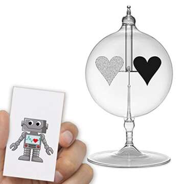 Radiometer Solar Spinning Tin-Man Heart - Powered by The Sun (Free Robot Valentine's Card Included)