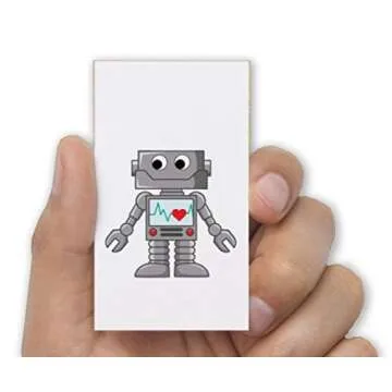 Radiometer Solar Spinning Tin-Man Heart - Powered by The Sun (Free Robot Valentine's Card Included)