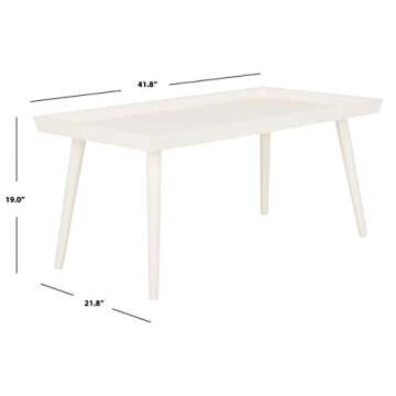 Safavieh Home Nonie Modern Antique White Tray Top Coffee Table