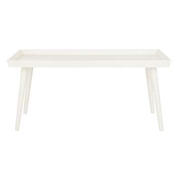 Safavieh Home Nonie Modern Antique White Tray Top Coffee Table