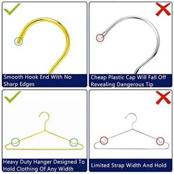 Amber Home 30 Pack 17" Shiny Gold Strong Metal Hanger, Gold Clothes Hangers, Heavy Duty Coat Hangers, Standard Suit Hangers for Jacket, Shirt, Dress (Gold, 30)