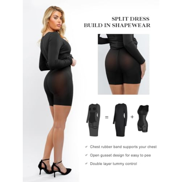 Popilush Shaper Dress: Built-in Shapewear Midi Dress