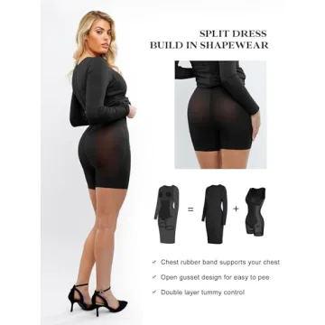 Popilush Shaper Dress: Built-in Shapewear Midi Dress