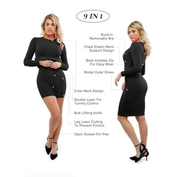 Popilush Shaper Dress: Built-in Shapewear Midi Dress