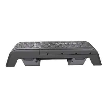 Power Systems Fitness Deck, for Cardio Workouts and Strength Training, Black/Grey - Adjustable Bench and Aerobic Step