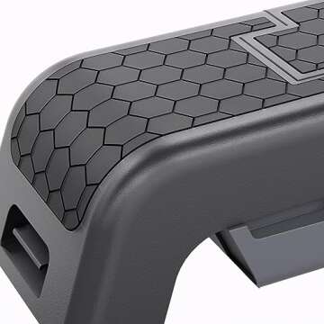 Power Systems Fitness Deck, for Cardio Workouts and Strength Training, Black/Grey - Adjustable Bench and Aerobic Step