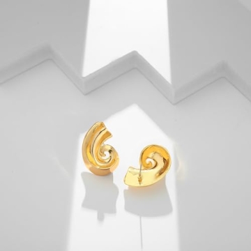 INNERDIVA Gold Spiral Conch Earrings - Elegant Beach Jewelry