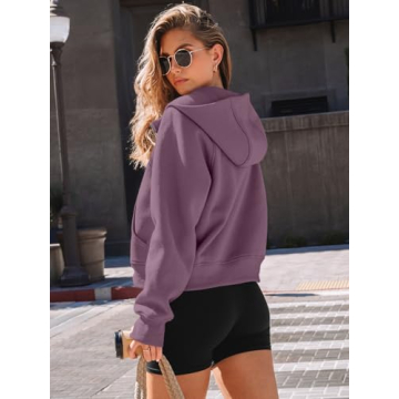 AUTOMET Cozy Zip Up Fleece Hoodie for Stylish Comfort