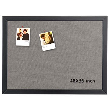 Gideal Large Bulletin Board 36 x 48 Inch – Elegant Wood Framed Canvas Cork Board for Office and Ho...