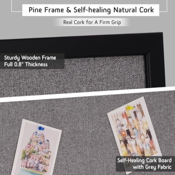 Gideal Large Bulletin Board - Durable Cork and Canvas Design