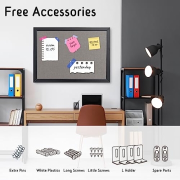 Gideal Large Bulletin Board - Durable Cork and Canvas Design