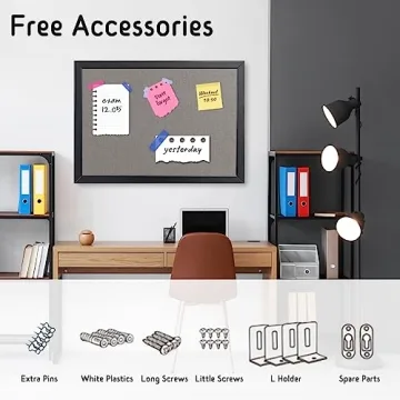 Gideal Large Bulletin Board - Durable Cork and Canvas Design