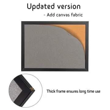 Gideal Large Bulletin Board - Durable Cork and Canvas Design